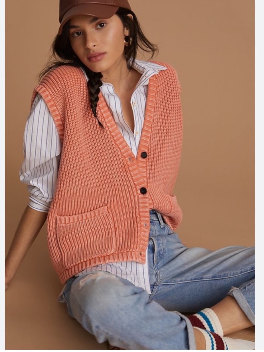 Demylee Layne Patch Pocket 100% Cotton Knit Vest